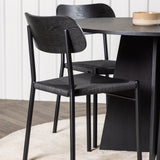 Bootcut kulatý jídelní stůl - černá / černá Fanéer + jídelní židle Polly - černá / černá _4