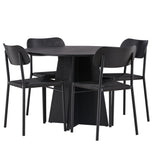 Bootcut kulatý jídelní stůl - černá / černá Fanéer + jídelní židle Polly - černá / černá _4