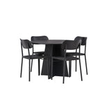 Bootcut kulatý jídelní stůl - černá / černá Fanéer + jídelní židle Polly - černá / černá _4