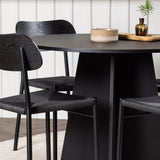 Bootcut kulatý jídelní stůl - černá / černá Fanéer + jídelní židle Polly - černá / černá _4