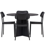 Bootcut kulatý jídelní stůl - černá / černá Fanéer + jídelní židle Polly - černá / černá _4