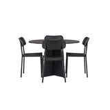 Bootcut kulatý jídelní stůl - černá / černá Fanéer + jídelní židle Polly - černá / černá _4