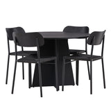 Bootcut kulatý jídelní stůl - černá / černá Fanéer + jídelní židle Polly - černá / černá _4