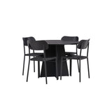 Bootcut kulatý jídelní stůl - černá / černá Fanéer + jídelní židle Polly - černá / černá _4