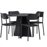 Bootcut kulatý jídelní stůl - černá / černá Fanéer + jídelní židle Polly - černá / černá _4