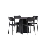 Bootcut kulatý jídelní stůl - černá / černá Fanéer + jídelní židle Polly - černá / černá _4