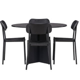 Bootcut kulatý jídelní stůl - černá / černá Fanéer + jídelní židle Polly - černá / černá _4