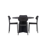 Bootcut kulatý jídelní stůl - černá / černá Fanéer + jídelní židle Polly - černá / černá _4