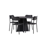 Bootcut kulatý jídelní stůl - černá / černá Fanéer + jídelní židle Polly - černá / černá _4