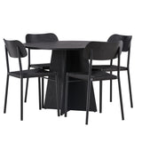 Bootcut kulatý jídelní stůl - černá / černá Fanéer + jídelní židle Polly - černá / černá _4