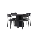 Bootcut kulatý jídelní stůl - černá / černá Fanéer + jídelní židle Polly - černá / černá _4