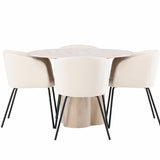 OliviaJídelní stůl-WhiteWashDýha+BeritChair-Black/BeigeVelvet_4