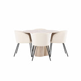 OliviaJídelní stůl-WhiteWashDýha+BeritChair-Black/BeigeVelvet_4