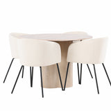 OliviaJídelní stůl-WhiteWashDýha+BeritChair-Black/BeigeVelvet_4