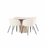 OliviaJídelní stůl-WhiteWashDýha+BeritChair-Black/BeigeVelvet_4