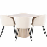 OliviaJídelní stůl-WhiteWashDýha+BeritChair-Black/BeigeVelvet_4