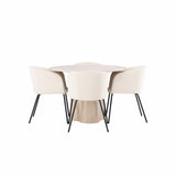 OliviaJídelní stůl-WhiteWashDýha+BeritChair-Black/BeigeVelvet_4