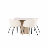 OliviaJídelní stůl-WhiteWashDýha+BeritChair-Black/BeigeVelvet_4