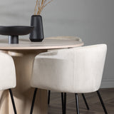 OliviaJídelní stůl-WhiteWashDýha+BeritChair-Black/BeigeVelvet_4