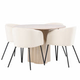 OliviaJídelní stůl-WhiteWashDýha+BeritChair-Black/BeigeVelvet_4
