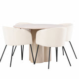 OliviaJídelní stůl-WhiteWashDýha+BeritChair-Black/BeigeVelvet_4