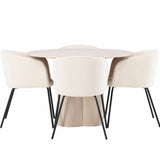 OliviaJídelní stůl-WhiteWashDýha+BeritChair-Black/BeigeVelvet_4
