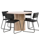OliviaJídelní stůl-WhiteWashVeneer+KenthChair-Black/BlackPU_4