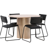 OliviaJídelní stůl-WhiteWashVeneer+KenthChair-Black/BlackPU_4