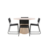 OliviaJídelní stůl-WhiteWashVeneer+KenthChair-Black/BlackPU_4