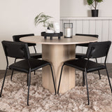 OliviaJídelní stůl-WhiteWashVeneer+KenthChair-Black/BlackPU_4