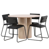 OliviaJídelní stůl-WhiteWashVeneer+KenthChair-Black/BlackPU_4