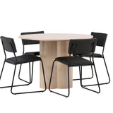 OliviaJídelní stůl-WhiteWashVeneer+KenthChair-Black/BlackPU_4