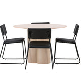 OliviaJídelní stůl-WhiteWashVeneer+KenthChair-Black/BlackPU_4
