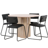OliviaJídelní stůl-WhiteWashVeneer+KenthChair-Black/BlackPU_4