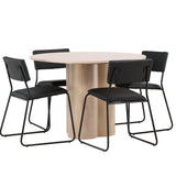 OliviaJídelní stůl-WhiteWashVeneer+KenthChair-Black/BlackPU_4