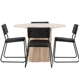 OliviaJídelní stůl-WhiteWashVeneer+KenthChair-Black/BlackPU_4