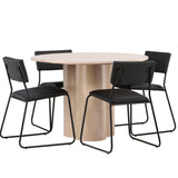 OliviaJídelní stůl-WhiteWashVeneer+KenthChair-Black/BlackPU_4