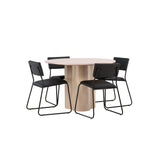 OliviaJídelní stůl-WhiteWashVeneer+KenthChair-Black/BlackPU_4