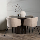 OliviaJídelní Stůl-Mocca/MoccaVeneer+BeritChair-Černá/Béžová látka (polyester)_4