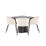 OliviaJídelní stůl-Mocca/MoccaVeneer+BeritChair-Black/BeigeVelvet_4