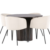 OliviaJídelní stůl-Mocca/MoccaVeneer+BeritChair-Black/BeigeVelvet_4