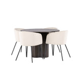 OliviaJídelní stůl-Mocca/MoccaVeneer+BeritChair-Black/BeigeVelvet_4