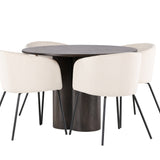 OliviaJídelní stůl-Mocca/MoccaVeneer+BeritChair-Black/BeigeVelvet_4