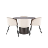 OliviaJídelní stůl-Mocca/MoccaVeneer+BeritChair-Black/BeigeVelvet_4