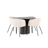 OliviaJídelní stůl-Mocca/MoccaVeneer+BeritChair-Black/BeigeVelvet_4