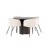 OliviaJídelní stůl-Mocca/MoccaVeneer+BeritChair-Black/BeigeVelvet_4