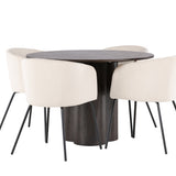 OliviaJídelní stůl-Mocca/MoccaVeneer+BeritChair-Black/BeigeVelvet_4