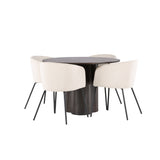 OliviaJídelní stůl-Mocca/MoccaVeneer+BeritChair-Black/BeigeVelvet_4