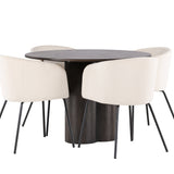 OliviaJídelní stůl-Mocca/MoccaVeneer+BeritChair-Black/BeigeVelvet_4