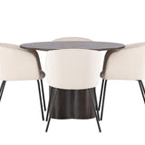 OliviaJídelní stůl-Mocca/MoccaVeneer+BeritChair-Black/BeigeVelvet_4